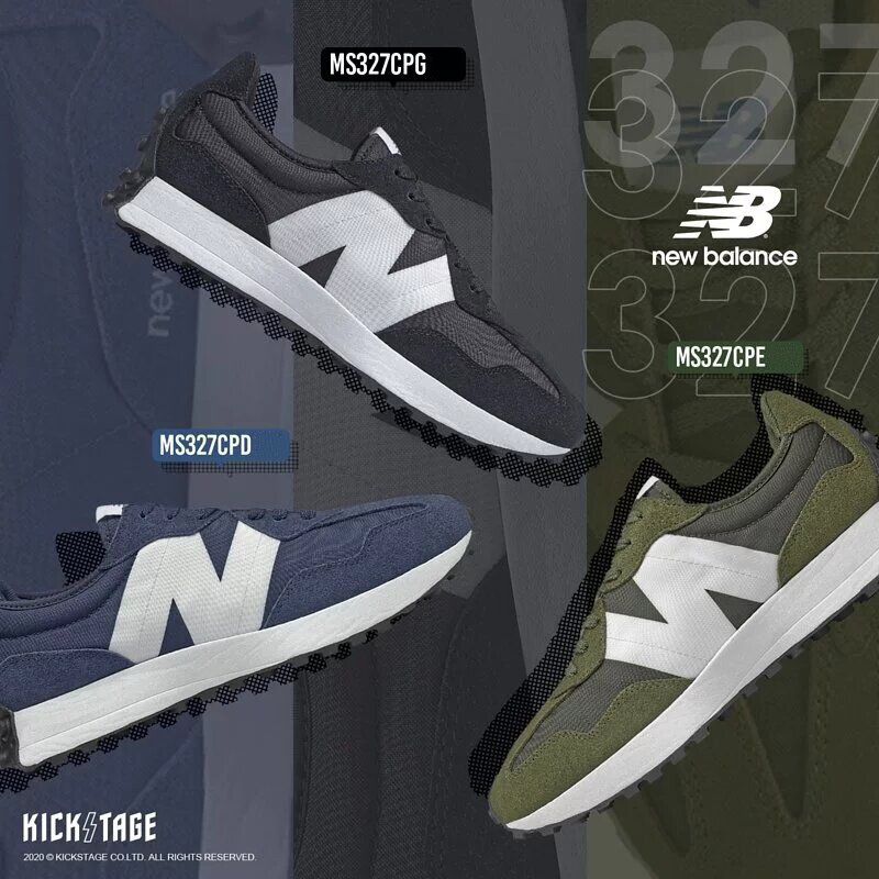 New Balance 327 NB 327 Unisex Men Women Black Olive Navy White MS327 CPG CPE CPD | eBay